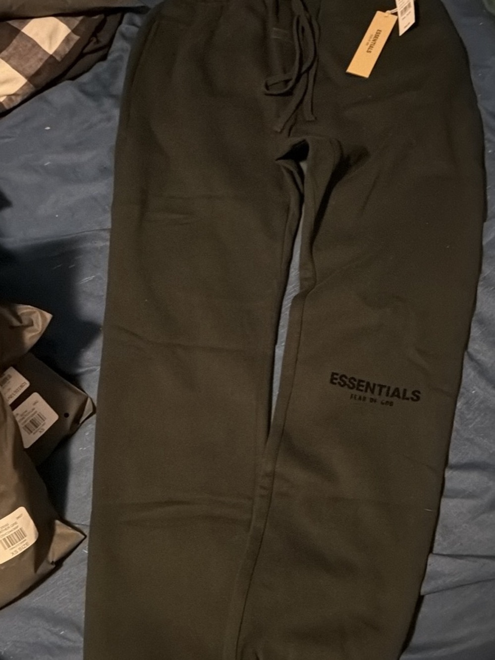Essentials Black Men's Jogger Sweatpants with Subtle Logo